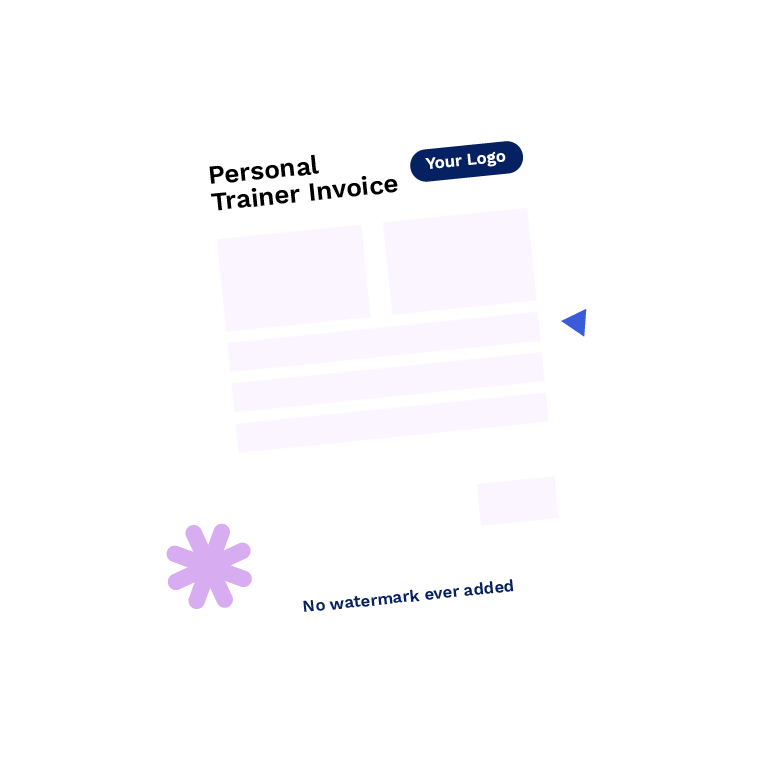 Example personal trainer invoice created with BooInvoice invoice software for personal trainers